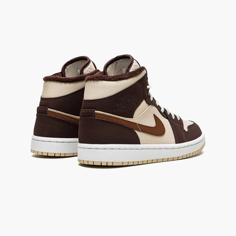 Wmns Air Jordan 1 Mid SE "Cream Dark Chocolate" DO6699-200 - MeetIDEA